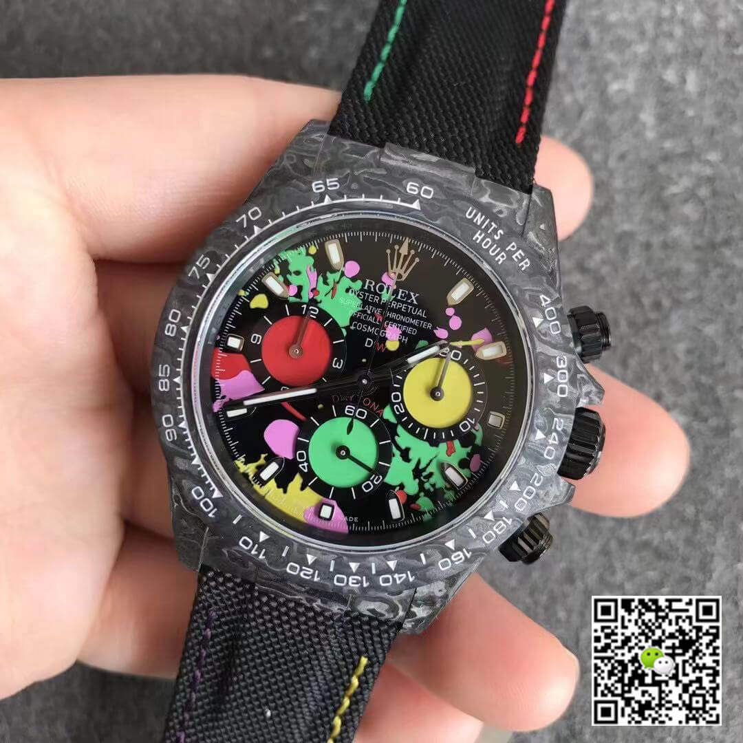Replica R01ex Daytona Cosmograph Carbon Fiber Diw Customized Version 1:1 Best Edition Noob Factory Color Dial