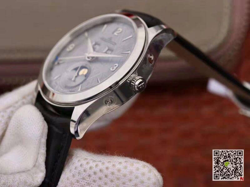 Replica Jaeger-LeCoultre Master Calendar 1558420 OM factory 1:1 Best Edition Swiss ETA866 Silver Dial Black calf leather strap