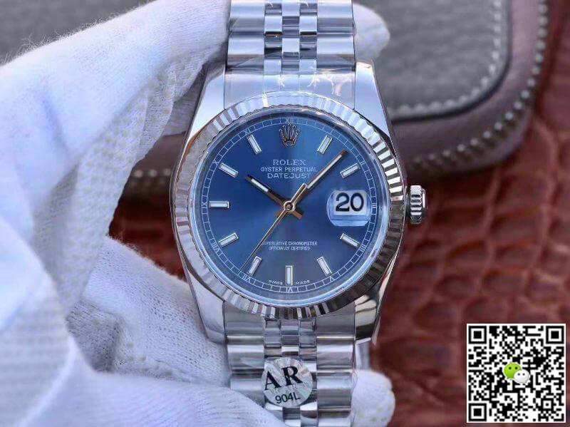 R01ex Dupe Datejust 36mm M126334-0002 1:1 Best Edition Swiss ETA3135 Blue Dial