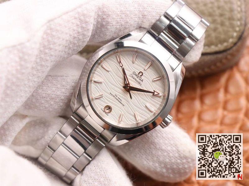 Replica 0me*ga Seamaster 220.10.38.20.02.002 Aqua Terra 150M 1:1 Best Edition VS Factory White dial Swiss 8800