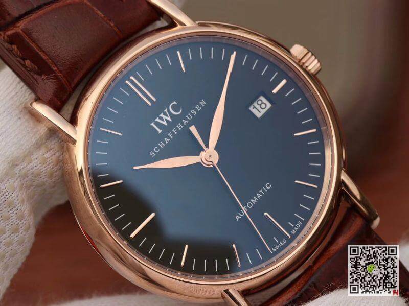 Replica IWC Portofino IW356504 TW Facroty 1:1 Best Edition Swiss ETA30110 18K Rose Gold Black dial