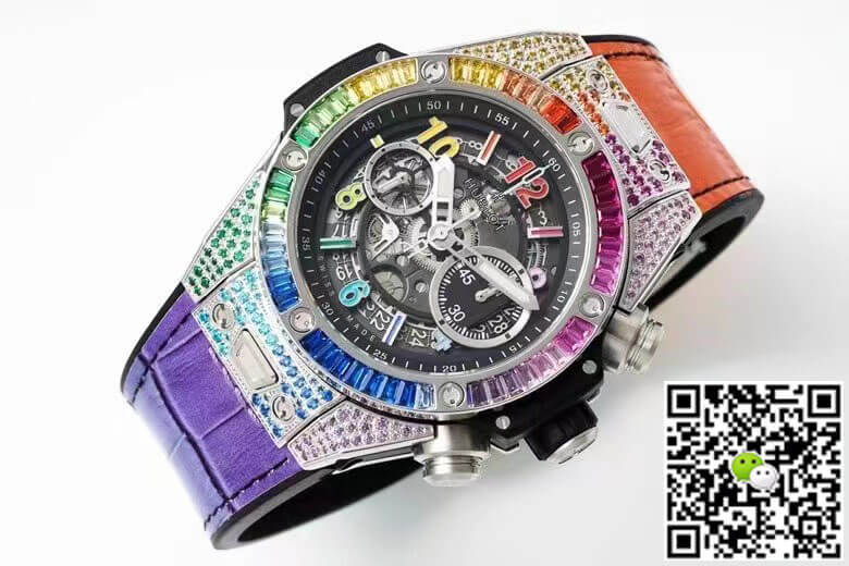 Replica Hublot BIG BANG Unico 411.NX.1117.LR.0999 1:1 Best Edition ZF Factory Rainbow Skeleton Dial