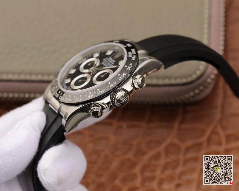 R01ex Daytona Replica Cosmograph 116519 Noob Factory 1:1 Best Edition D1am0nds Markers Swiss ETA4130 Black Rubber Strap