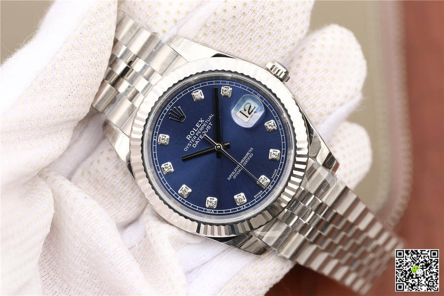 Replica R01ex Datejust M126334-0016 1:1 Best Edition EW Factory D1am0nd Blue Dial