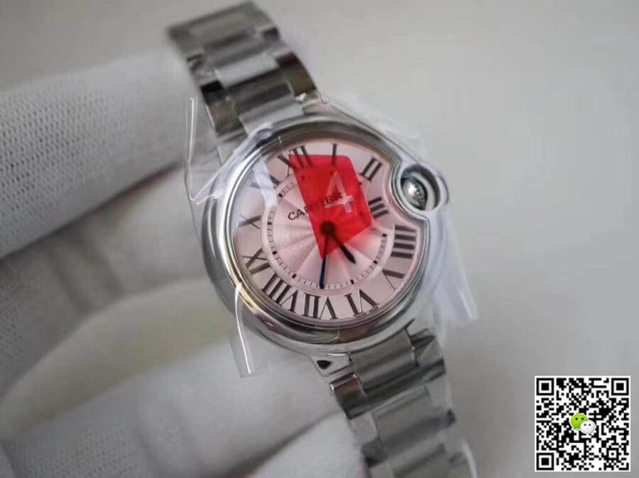 Replica Ballon Bleu De Ca*t1er 33 mm V6 Factory 1:1 Best Edition Swiss ETA076 Pink Dial