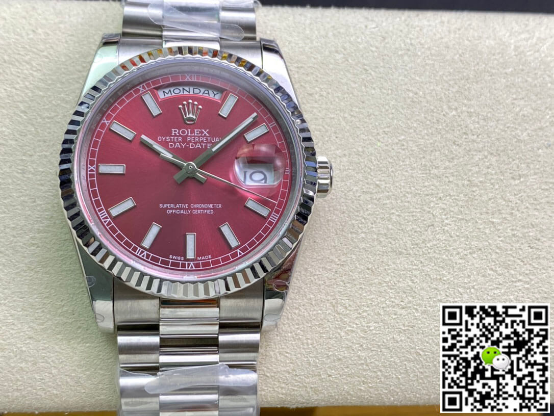 Replica R01ex Day Date 118239 1:1 Best Edition EW Factory Cherry Dial
