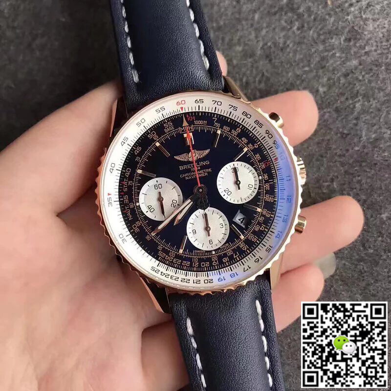 Replica Breitling Navitimer 01 RB012012 1:1 Best Edition JF Factory Blue Strap