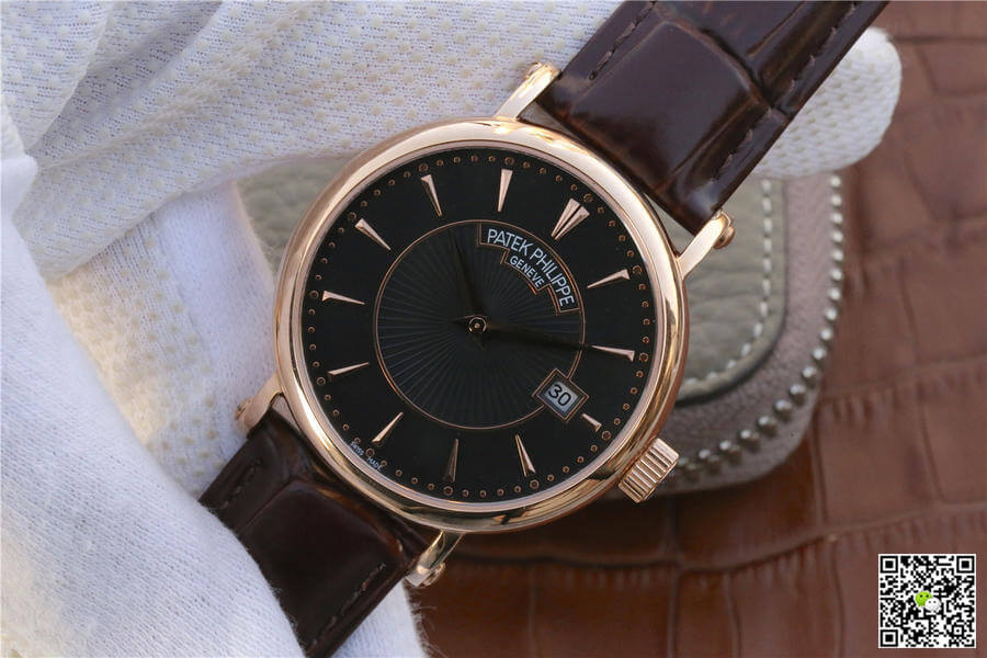 Replica Pat*k Phi1i*pe Calatrava 1:1 Best Edition ZF Factory Rose Gold Leather Strap