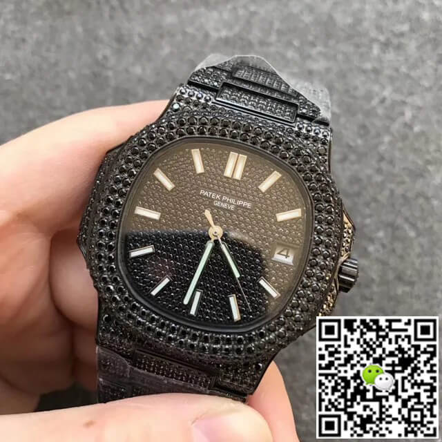 Replica Pat*k Phi1i*pe Nautilus 5719/10G-010 1:1 Best Edition PPF Factory Full D1am0nd Black Dial