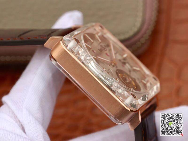 Replica Bell Ross BR-X2 Tourbillon 18K Rosegold Case Mechanical Watches 1:1 Best Edition Swiss ETA380 Tourbillon Movement
