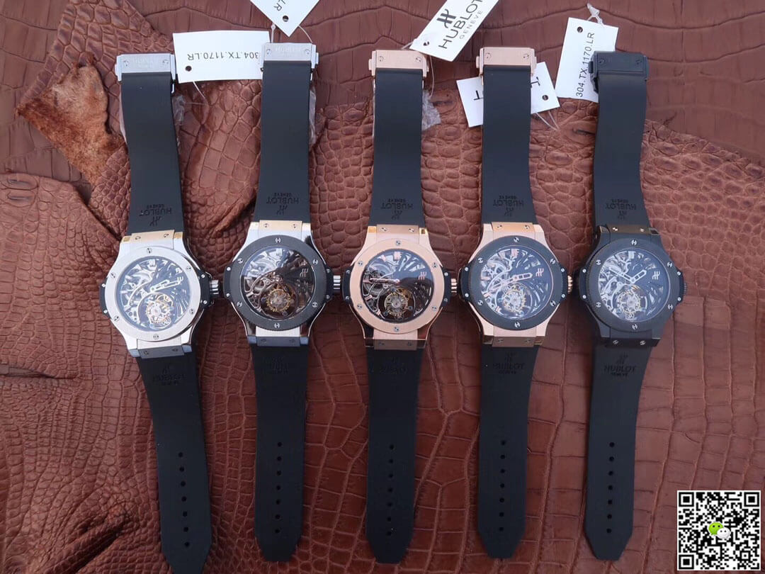 Replica Hublot Big Bang Hollow Tourbillon 1:1 Best Edition Ceramic Bezel Skeleton Dial