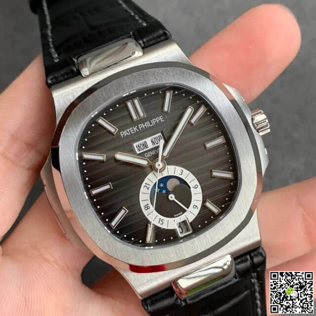 Replica Pat*k Phi1i*pe Nautilus 5726/1A-001 1:1 Best Edition GR Factory Black Leather Strap