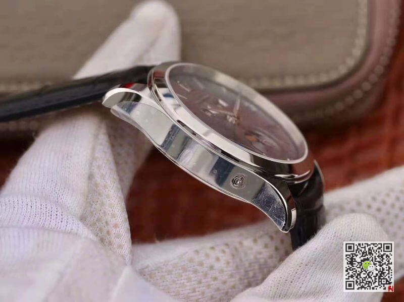 Replica Jaeger-LeCoultre Master Calendar 1558420 OM factory 1:1 Best Edition Swiss ETA866 Silver Dial Black calf leather strap