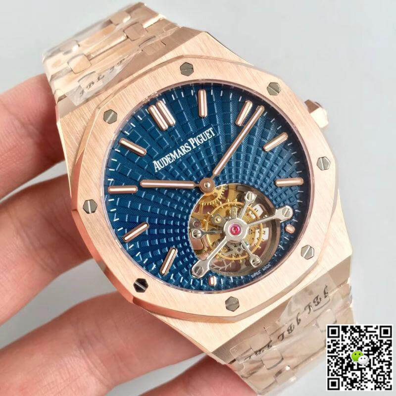 Replica Audemars P1g*et Royal Oak Tourbillon 26522OR.OO.1220OR.01 R8 Factory 1:1 Best Edition Swiss Tourbillon Blue Dial
