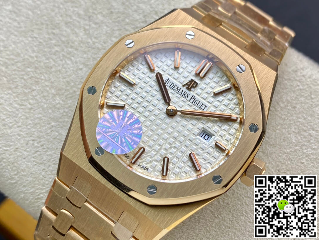 Replica Audemars P1g*et Royal Oak 67650OR.OO.1261OR.01 1:1 Best Edition JF Factory White Dial Swiss Quartz