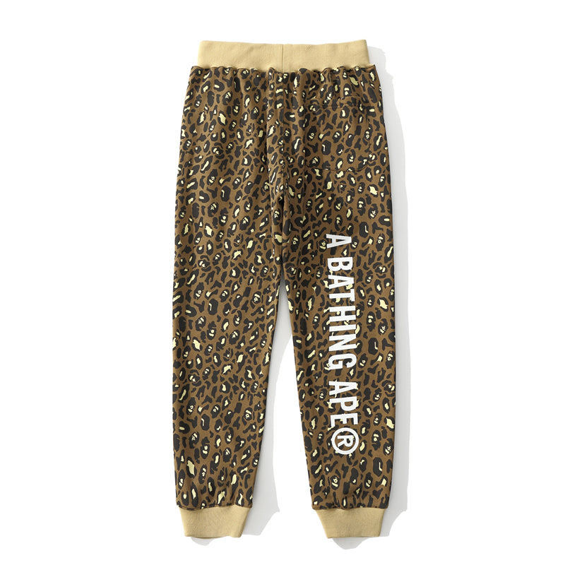 BAPE Leopard Track Pants Sweatpants Purple Khaki HDCP8789