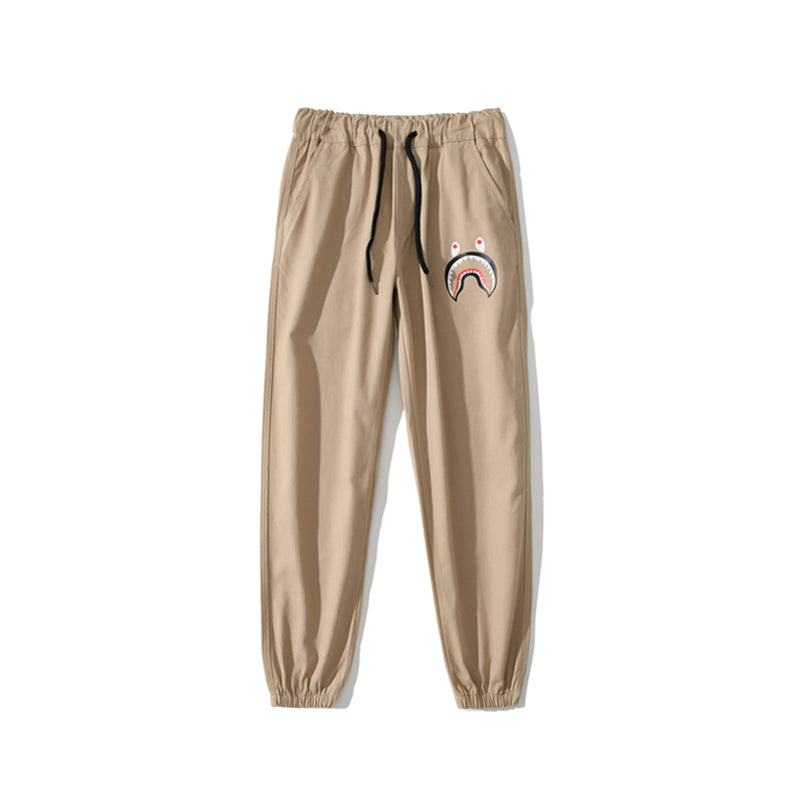 BAPE Shark Track Pants Sweatpants Black Khaki HDCP8786