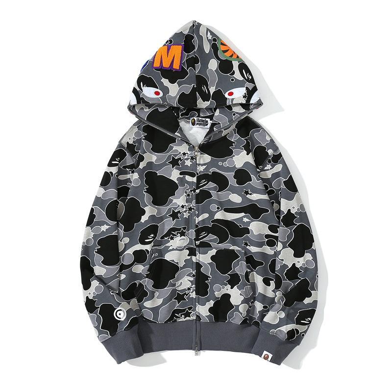 Bape Shark Hoodies 21SS Multi color Full Zipper Sweatshirts