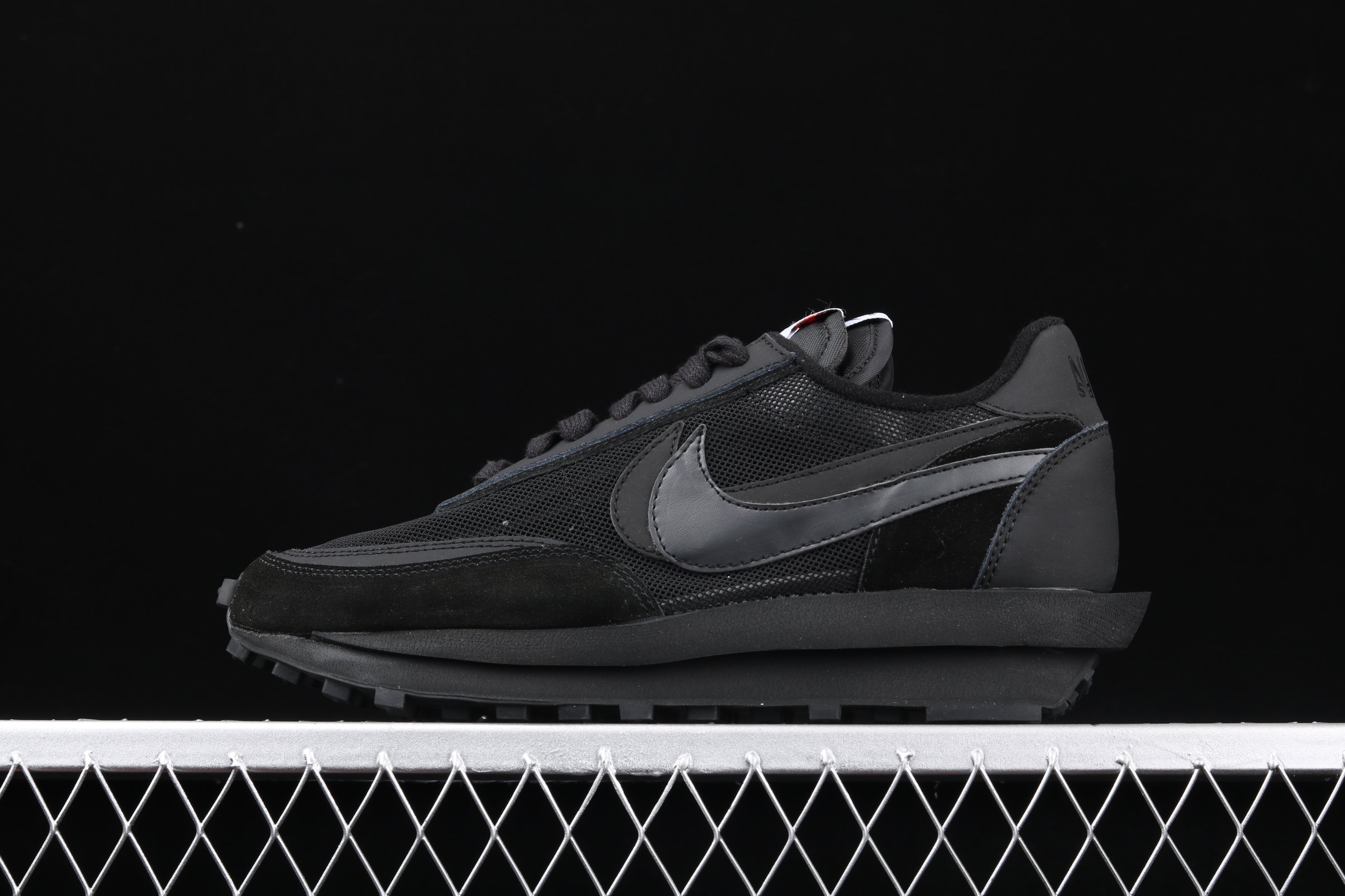 Sacai x Nk LVD Waffle Daybreak, White Black Nylon