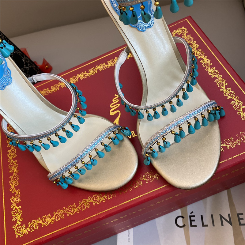 Rene Caovilla Classic Snake Wrap Sandals