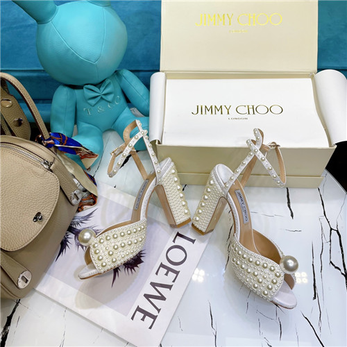 J1m*y Ch00 pearl block heels