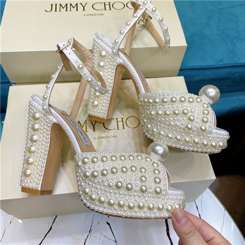 J1m*y Ch00 pearl block heels