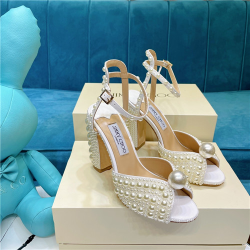 J1m*y Ch00 pearl block heels