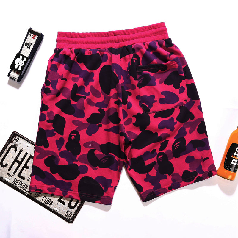 BAPE APE Shorts Shark Camo Blue Red Green Pants HDCP8356