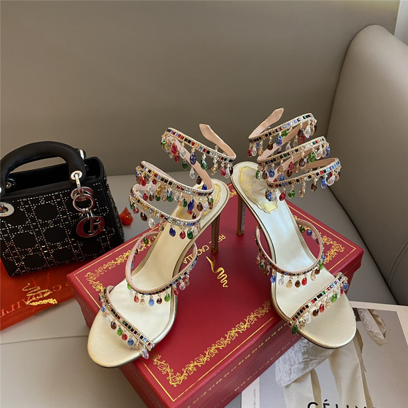 Rene Caovilla Dupe Classic snake wrap sandals