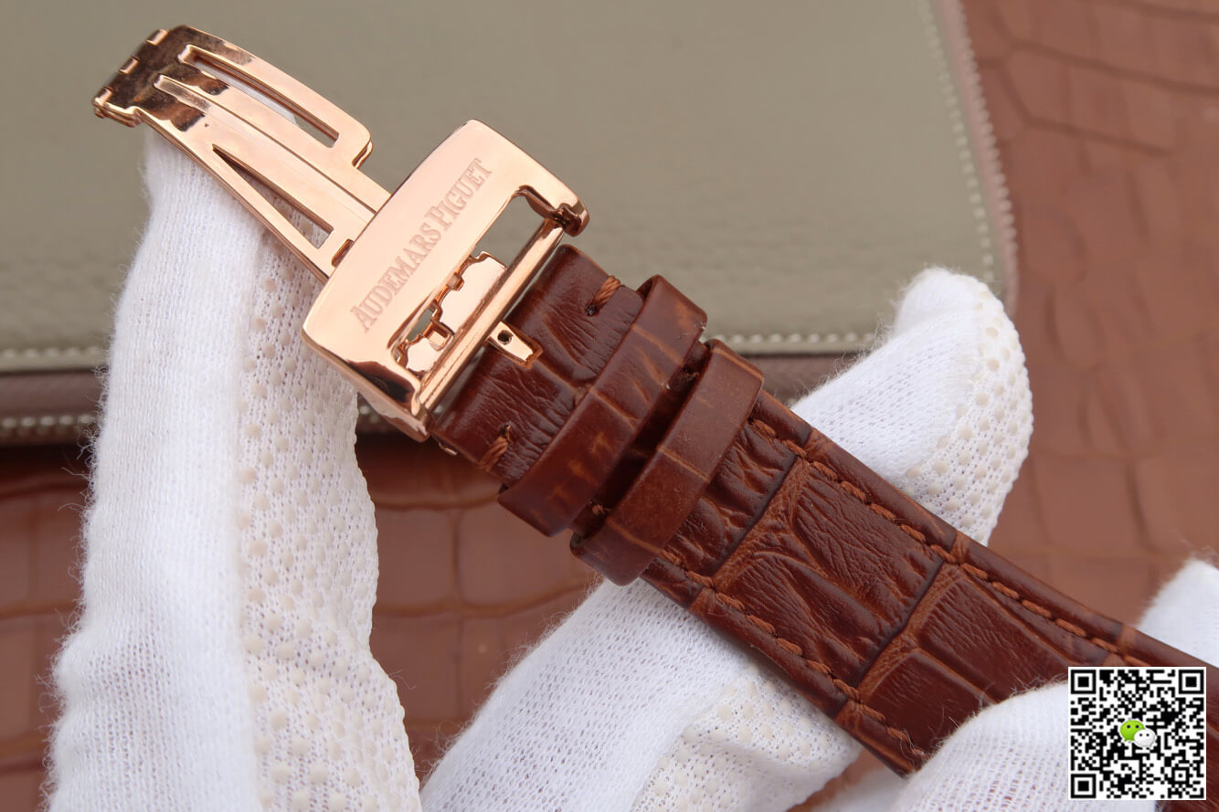 Replica Audemars P1g*et Royal Oak Perpetual Calendar 26574 1:1 Best Edition JF Factory Rose Gold Blue Dial