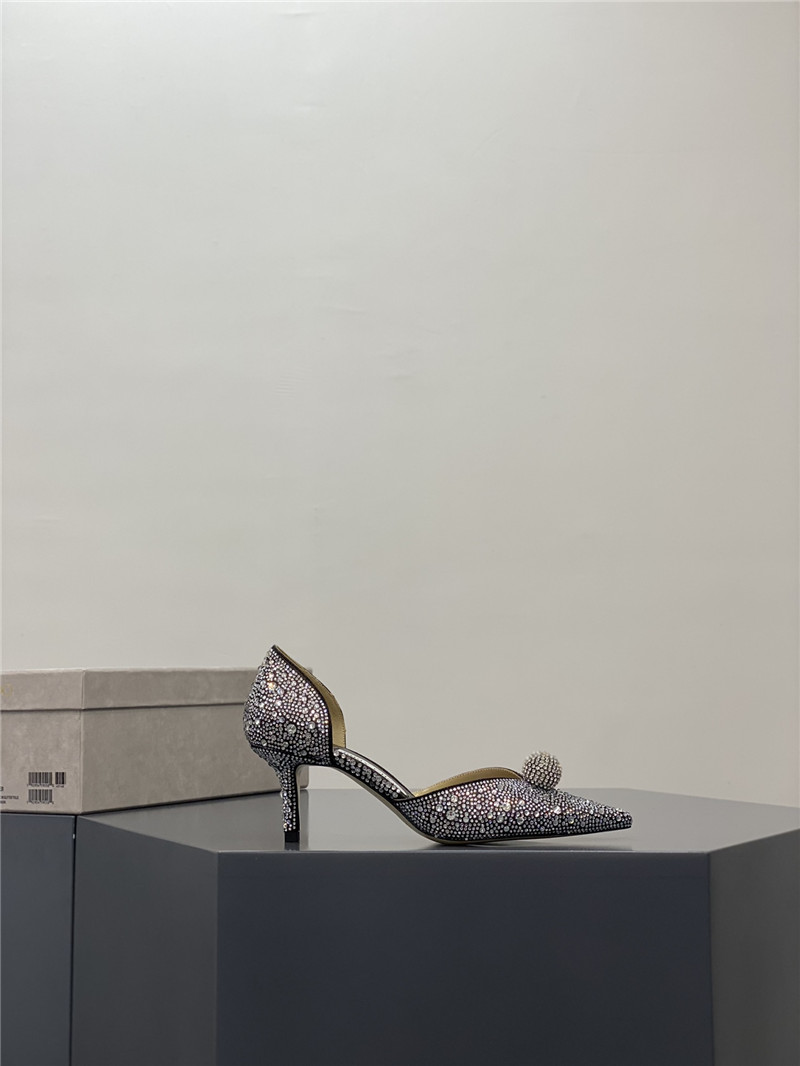 J1m*y Ch00 jc high-heeled crystal slipper shoes
