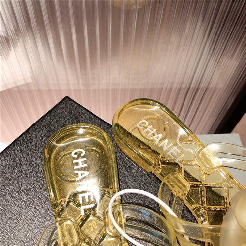 Ch**el Flat Dupes transparent sandals