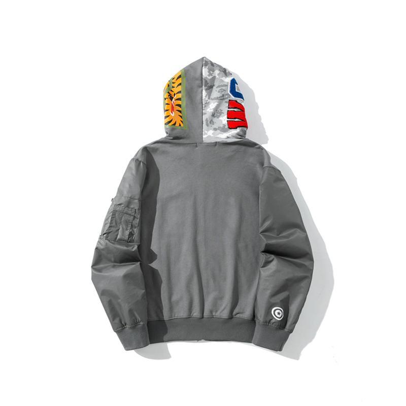 Bape Shark Jacket Hoodie Black Grey