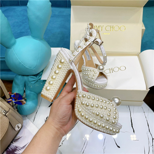 J1m*y Ch00 pearl block heels