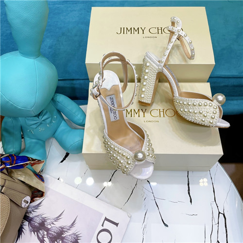 J1m*y Ch00 pearl block heels