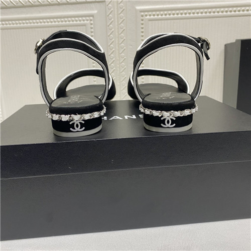 Ch**el flat sandals womens