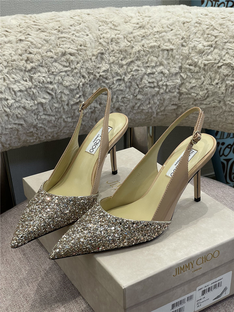 J1m*y Ch00 heel slingback sandals
