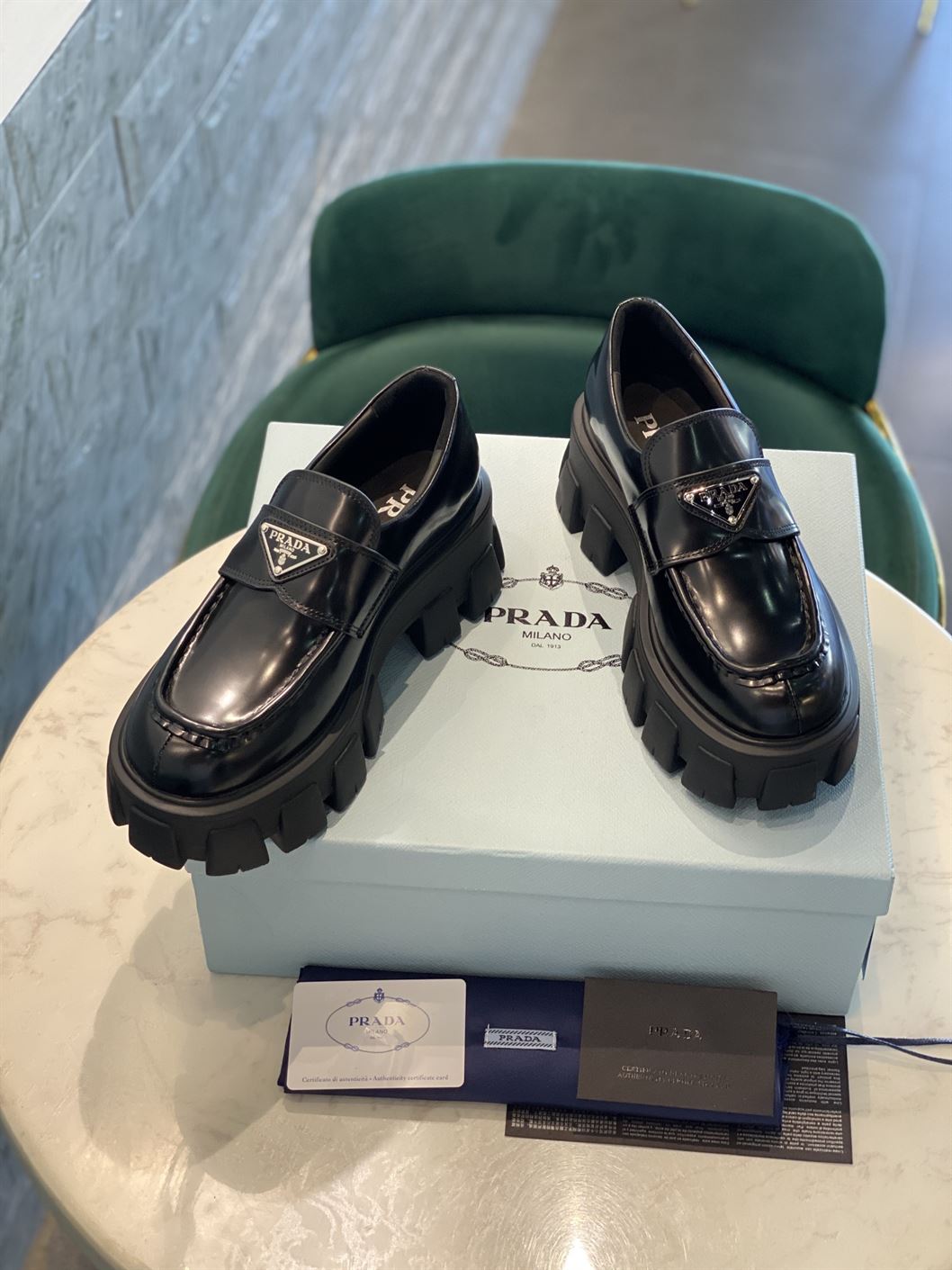 Pra*a loafers Dupe MONOLITH BRUSHED LEATHER PRS034