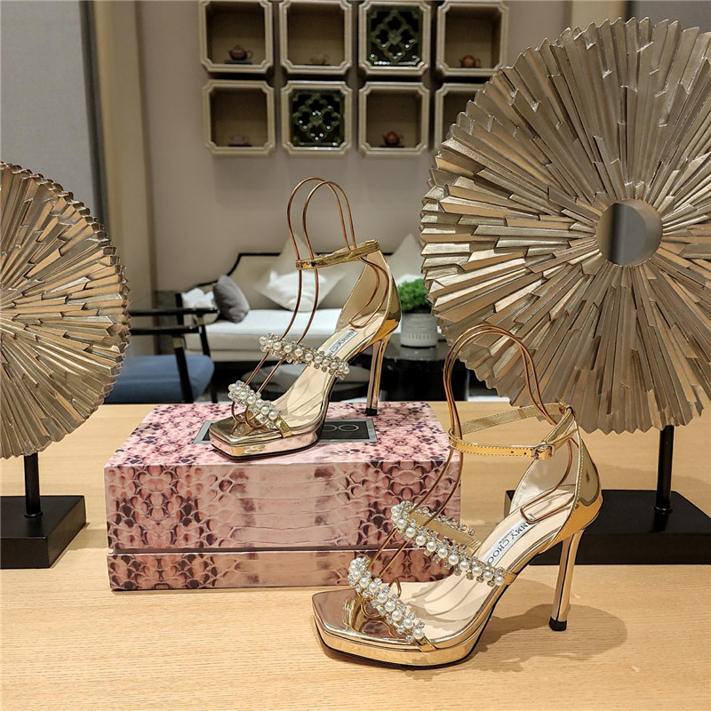 J1m*y Ch00 high heel D1am0nd chain sandals