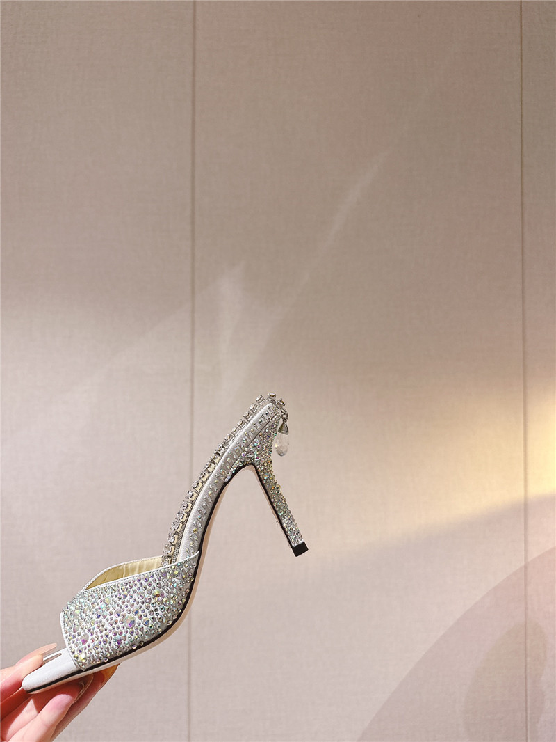 J1m*y Ch00 Pearl Heels Dupe Rhinestone Chain Heels