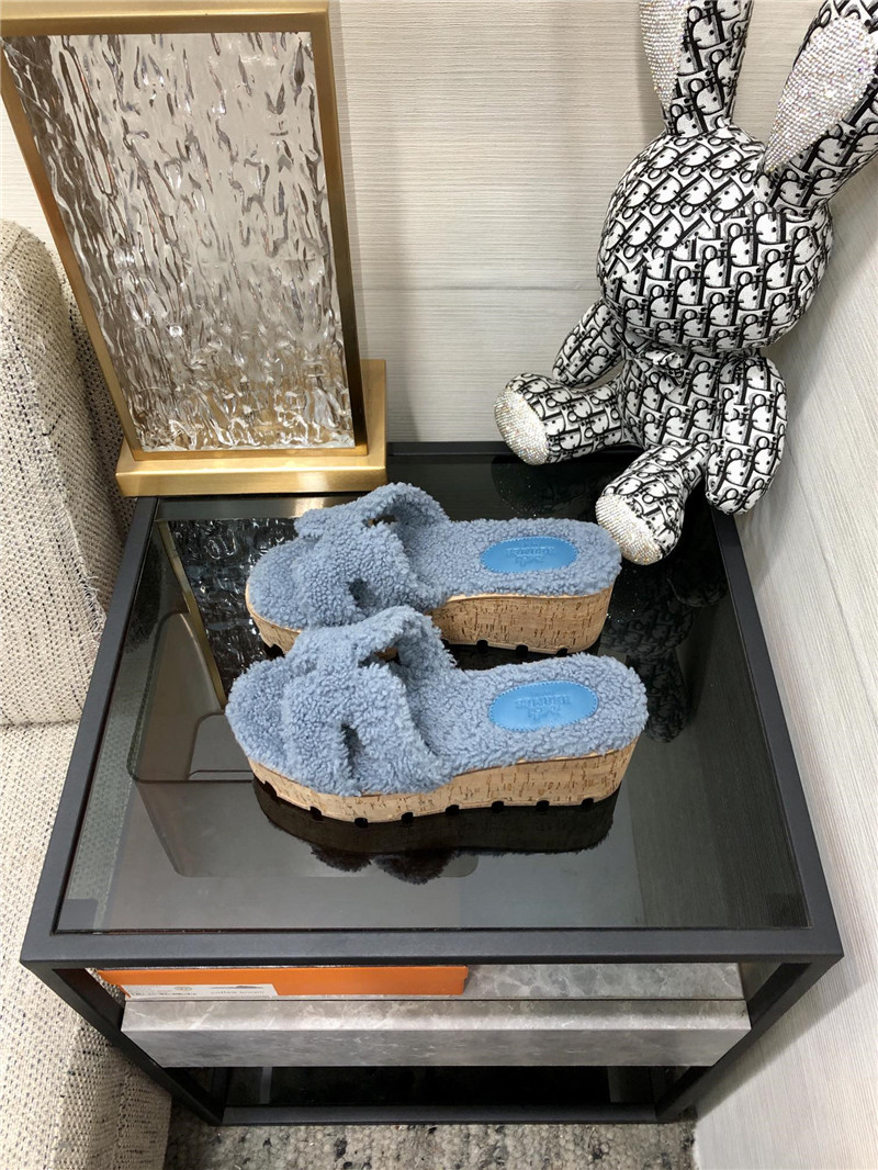 H**me5 Birkin Replica Teddy Fur Slippers