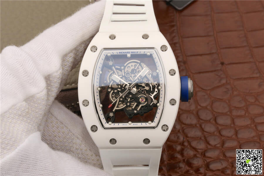 Replica Richard Mille RM055 1:1 Best Edition KV Factory Ceramic White Strap