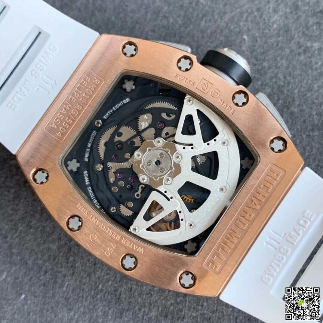 Replica Richard Mille RM11 1:1 Best Edition KV Factory Rose Gold White Strap