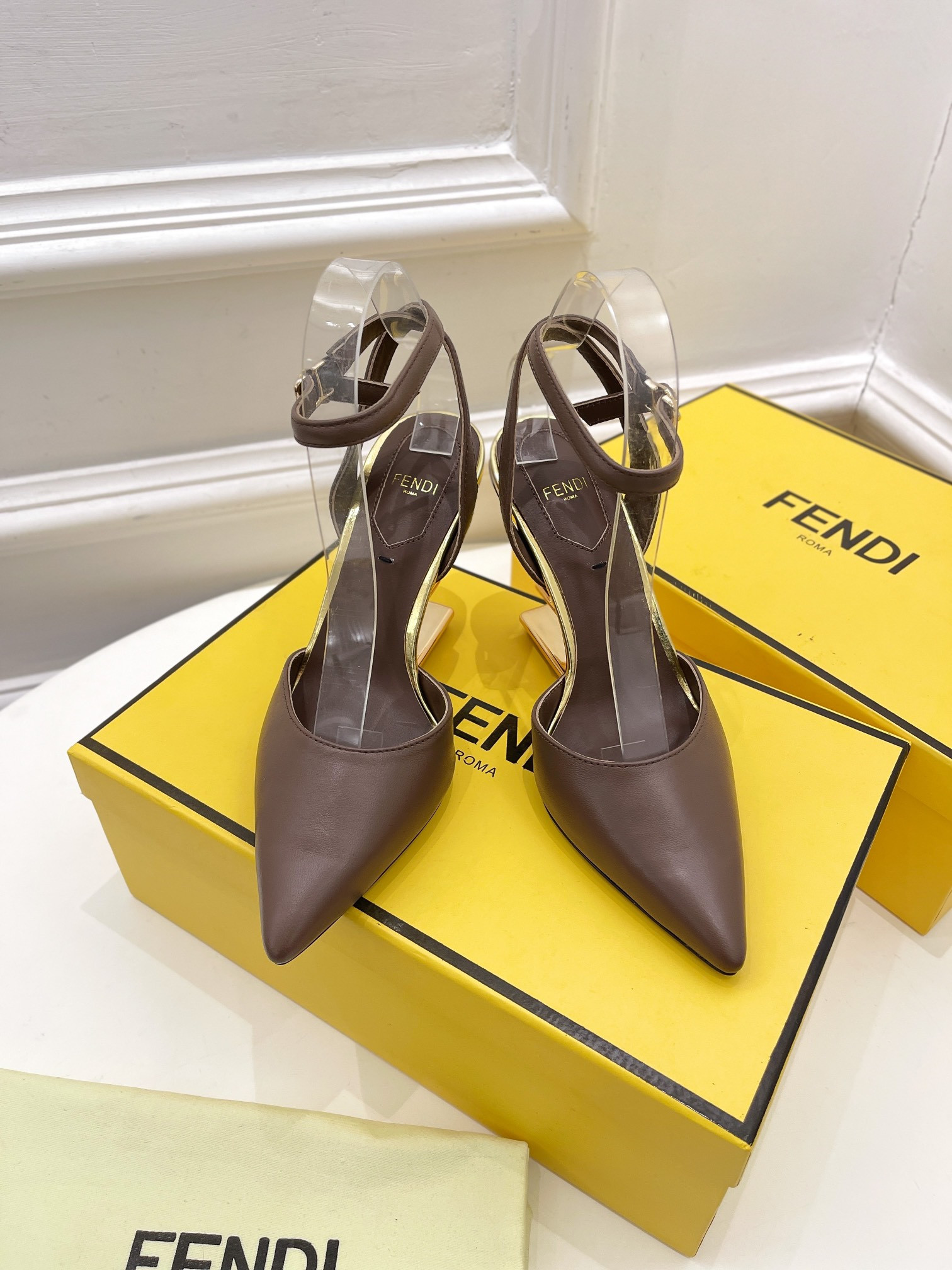 F**di first leather high-heel sandals