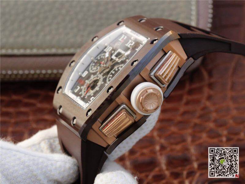 Replica Richard Mille RM011 KV Factory Men Watches 1:1 Best Edition Swiss ETA7750 Brown Ceramic