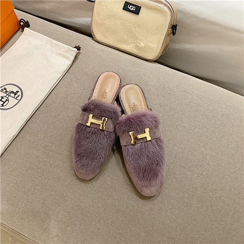 H**me5 sheepskin mink loafers