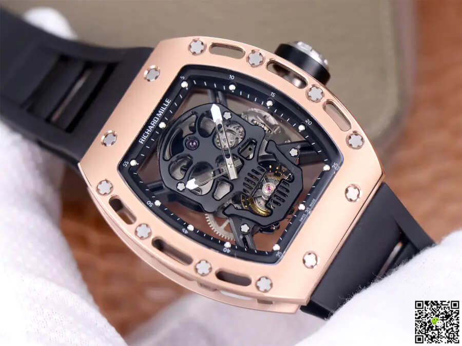 Replica Richard Mille RM52-01 Tourbillon 1:1 Best Edition JB Factory Rose Gold Case