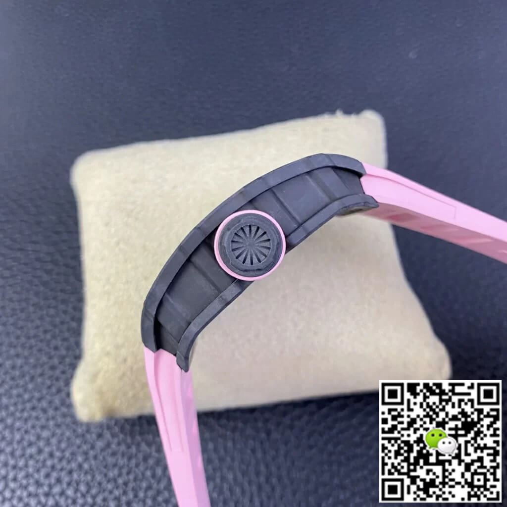 Richard Mille Replica RM35-02 1:1 Best Edition T+ Factory NTPT Carbon Fiber Pink Rubber Strap