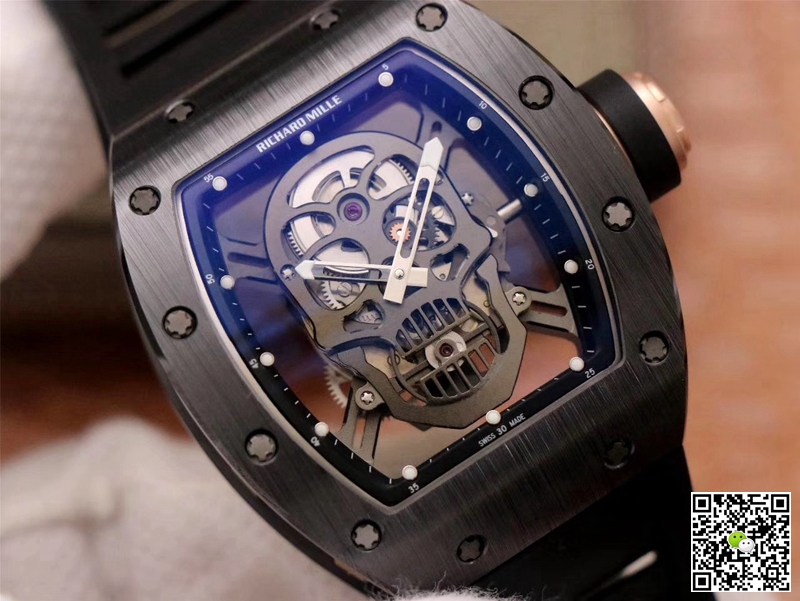 Replica Richard Mille RM052-01 1:1 Best Edition ZF Factory Black Ceramic Grey Skull Dial Swiss Movement