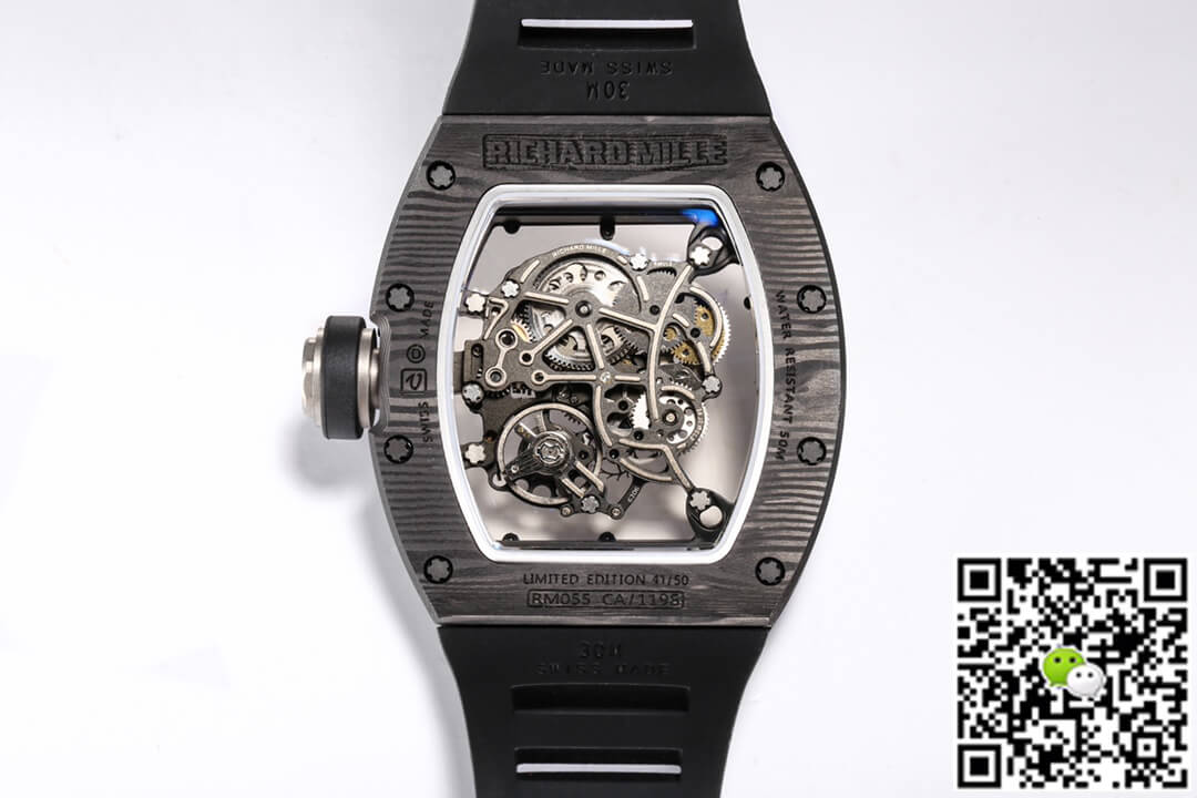 Replica Richard Mille RM055 NTPT 1:1 Best Edition BBR Factory Black Carbon Fiber Dial